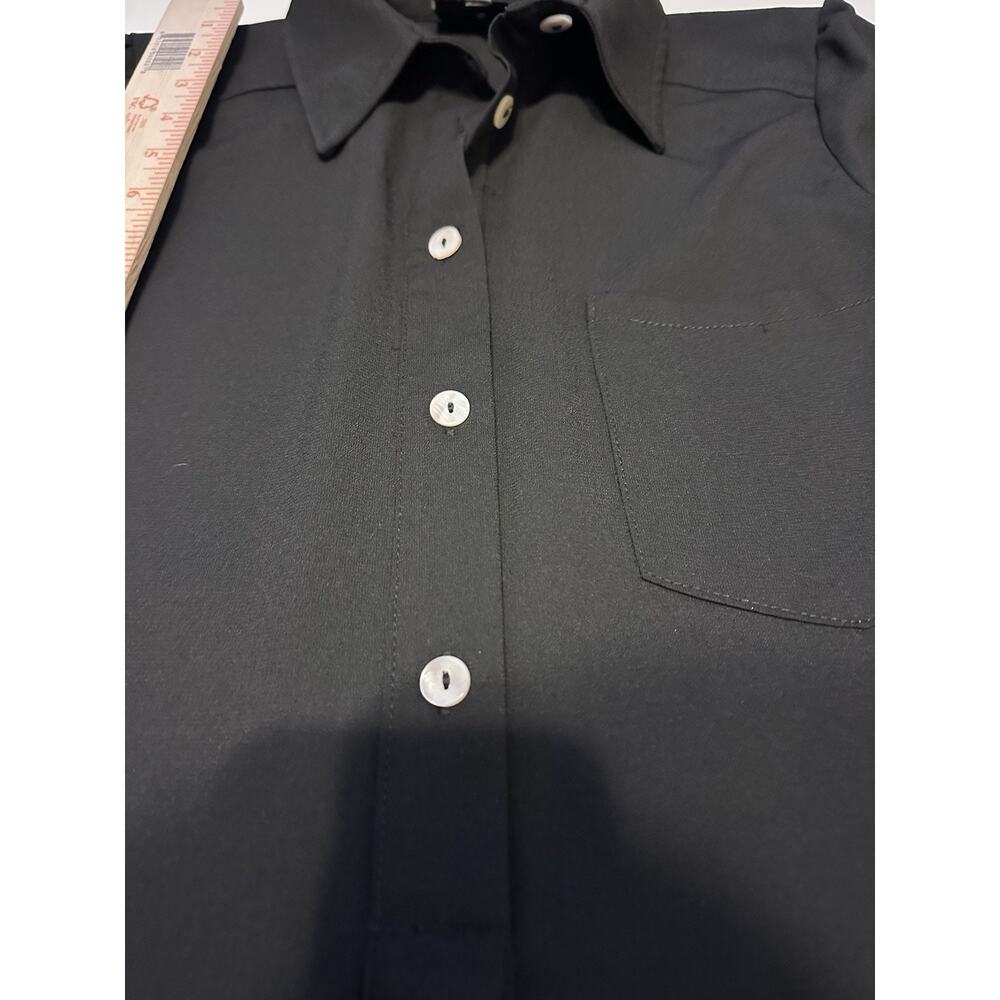Tuckernuck Black Crepe Callahan Shirt Dress Small Preppy Swing Flirty - Picture 4 of 10